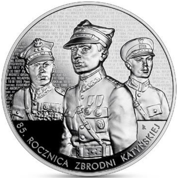 85° anniversario del massacro di Katyn 50 zł Argento 2025 Proof High Relief