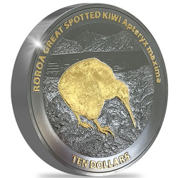 Kiwi dorato 5 once d'argento 2024 Black Proof
