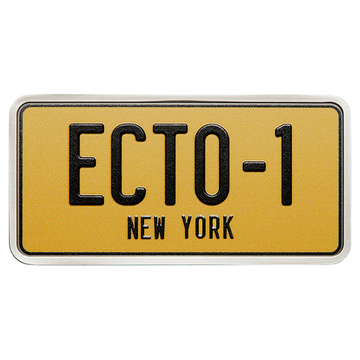 Niue: Ghostbusters - Silver Ecto - 1 colorato 2 once d'argento 2024 License Plate Antiqued Shaped Coin