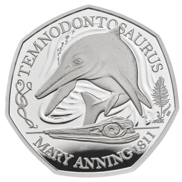 Tales of the Earth: Temnodontosaurus 50p Argento 2021 Proof