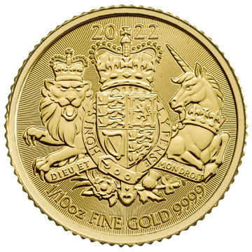 Moneta d’oro Royal Arms 1/10 oz oro 2022