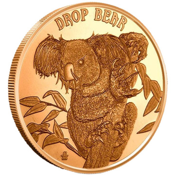 Medaglia in rame Cryptid Drop Bear 1 oz Copper