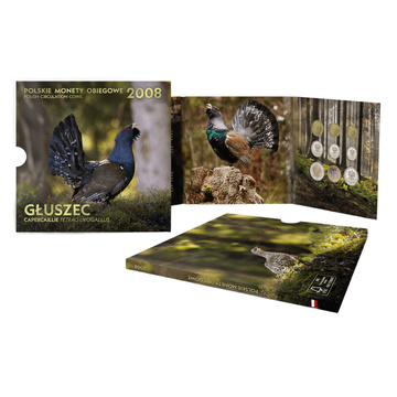 Monete circolanti polacche ‘Głuszec’ - set di monete da 1 gr - 5 zł 2008