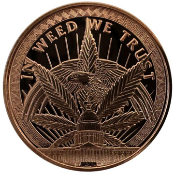 Medaglia di rame In Weed We Trust 1 oz Copper