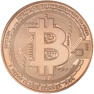 Medaglia in rame Bitcoin 1 oncia AVDP di rame