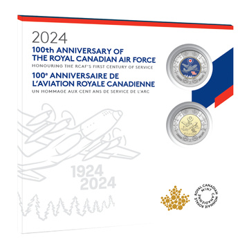 Set Canada: 100° anniversario della Royal Canadian Air Force - Commemorative Collector Keepsake Card - 2 monete 2024