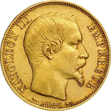 Francia, 20 franchi Napoleone III (senza corona) Anni vari