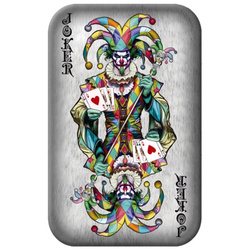 Lingotto Asturmint: Poker Cards - Il Joker colorato 2 once d'argento 2024 Antique Finish