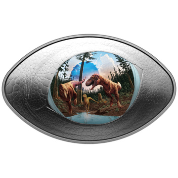 Canada: Dinosaur Eye 1 oncia d'argento 2025 Proof Shaped Coin
