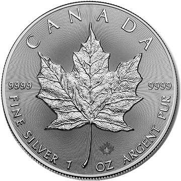 Moneta d’argento Maple Leaf canadese 1 oncia d’argento 2027