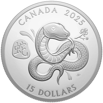 Canada: Anno lunare del serpente 1 oncia d'argento 2025 Proof