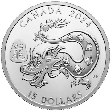 Canada: Anno lunare del Drago 1 oncia d'argento 2024 Proof