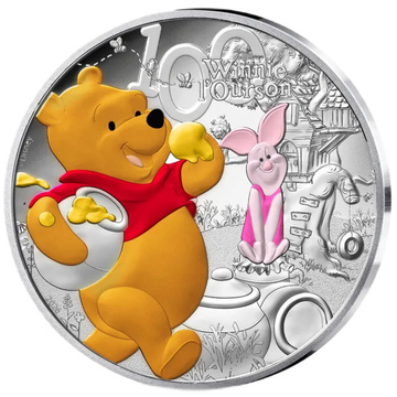 Moneta d'Argento Disney - Winnie the Pooh colorata 10 Euro 2026 Proof