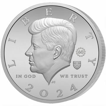 Moneta commemorativa d’argento JFK 5 once d’argento 2024 Proof