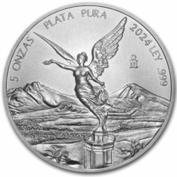Libertad messicana 5 once d'argento 2024