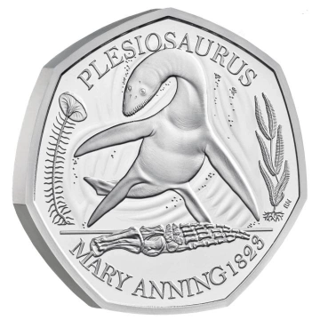Tales of the Earth: Plesiosaurus 50p Argento 2021 Proof