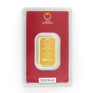 Lingotto d’oro 10 grammi d’oro Austrian Mint