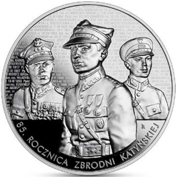 85° anniversario del massacro di Katyn 50 zł Argento 2025 Proof High Relief