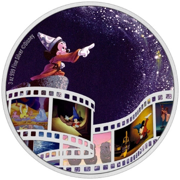 Niue: Capolavori del cinema Disney - Fantasia colorata 3 once d'argento 2023 Proof
