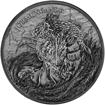 Moneta d'argento Ragnarök: Jörmungandr 1 oncia d’argento 2026 Black Silver