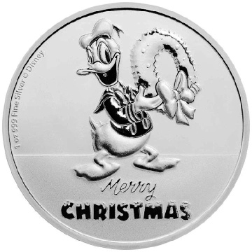 Niue: Disney - Natale Paperino 1 oncia d'argento 2022