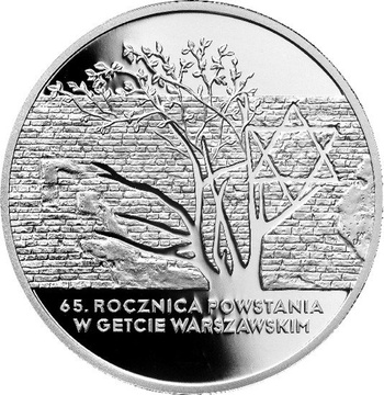 65th Anniversary of the Warsaw Ghetto Uprising 20 PLN 2008 Proof