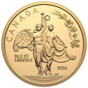 Złota Moneta Allegories of Peace & Freedom 1 uncja Złota 2026 Proof