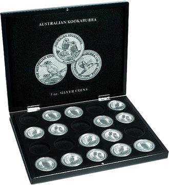 Leuchtturm Presentation cases for 20 Australian Kookaburra 1 oz Silber coins in capsules