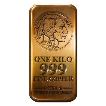 Indian Liberty Head Copper Bar 1000 g Copper