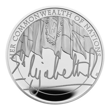 The Queens Reign - Commonwealth Silver £5 2022 Proof Piedfort