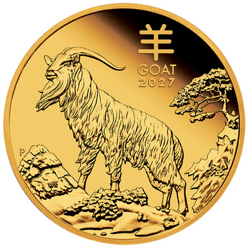 Perth Mint: Lunar III - Year of the Goat Gold Coin 1/10 oz Gold 2027 Proof