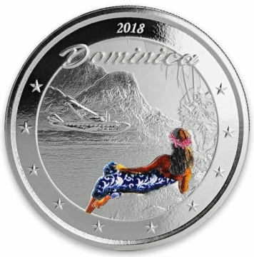 Dominica: The Nature Isle kolorowany 1 uncja Srebra 2018 Proof