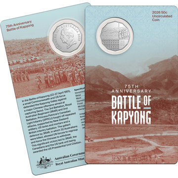 Moneta z miedzioniklu 75th Anniversary Battle of Kapyong 50 centów 2026