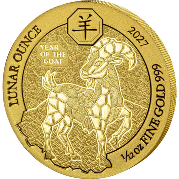 Złota Moneta Lunar Ounce - Rok Kozy 1/12 uncji Złota 2027