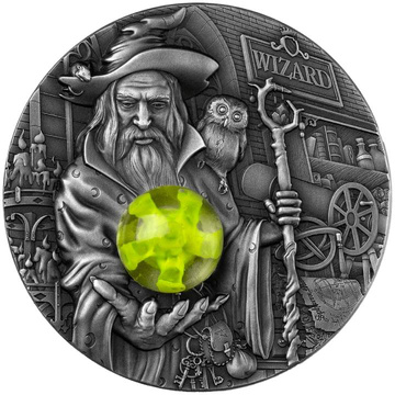 Cameroon: Czarnoksiężnik 2 uncje Srebra 2023 High Relief Antiqued Coin