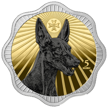 Srebrna Moneta Maltese Pharaoh Hound pozłacana 1 uncja Srebra 2026