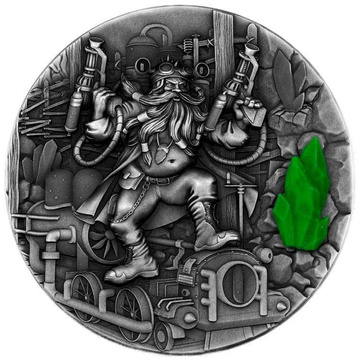 Niue: Krasnolud 2 uncje Srebra 2023 Glow-in-the-Dark Antiqued Coin
