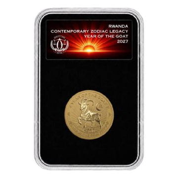 Złota Moneta Rwanda: Contemporary Zodiac Legacy – Rok Kozy 1/12 uncji Złota 2027 Reverse Proof