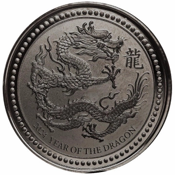 Samoa: Year of the Dragon 1/2 uncji Srebra 2024 Black Rhodium