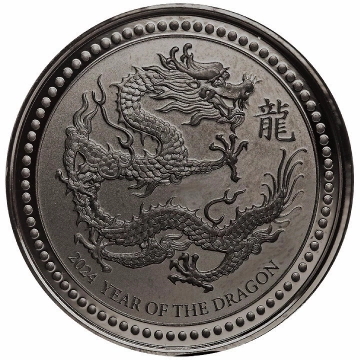 Samoa: Year of the Dragon 1/2 uncji Srebra 2024 Black Rhodium