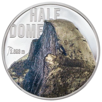 Cook Islands: Mountains – Half Dome kolorowany 2 uncje Srebra 2023 Proof Ultra High Relief