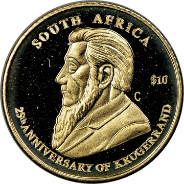 Liberia: 25th Anniversary of Krugerrand $10 Złoto 2005 Proof