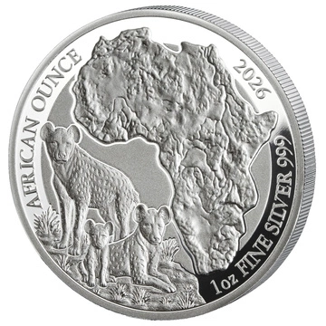 Rwanda: African Ounce - Spotted Hyena 1 uncja Srebra 2026 Proof