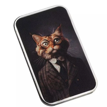 Sztabka The Holy Land Mint - Human Cats - Einstein kolorowana 1 uncja Srebra 2025 