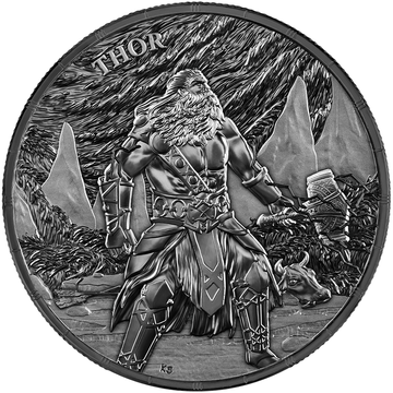 Srebrna Moneta Ragnarök: Thor Black Silver 1 uncja Srebra 2026