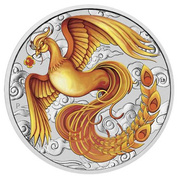 Chinese Myths and Legends: Phoenix kolorowany czerwono-złoty 1 uncja Srebra 2022