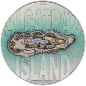Cook Islands: Alcatraz Island kolorowany 3 uncje Srebra 2023 Proof Ultra High Relief