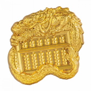 Czad: Fortune Symbols: Chinese Dragon Abacus pozłacany 1 uncja Srebra 2023 High Relief Plated Coin