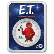 Niue: E.T. kolorowany - 40. rocznica filmu 1 uncja Srebra 2022 Slab