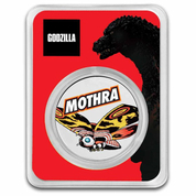 Niue: Godzilla vs Monsters - Mothra kolorowana 1 uncja Srebra 2023 Slab